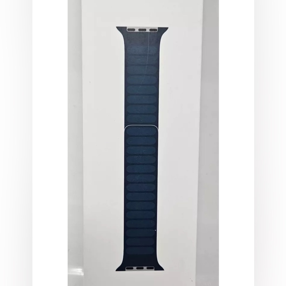 Apple leather link band for Apple Watch in Midnight